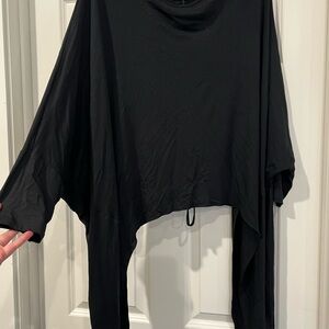 Comfy USA Black Oversized Draped Top